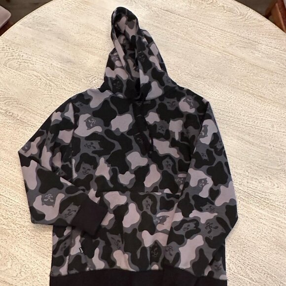 ripndip black out camo black grey Camoflauge hoodie large - Picture 2 of 3